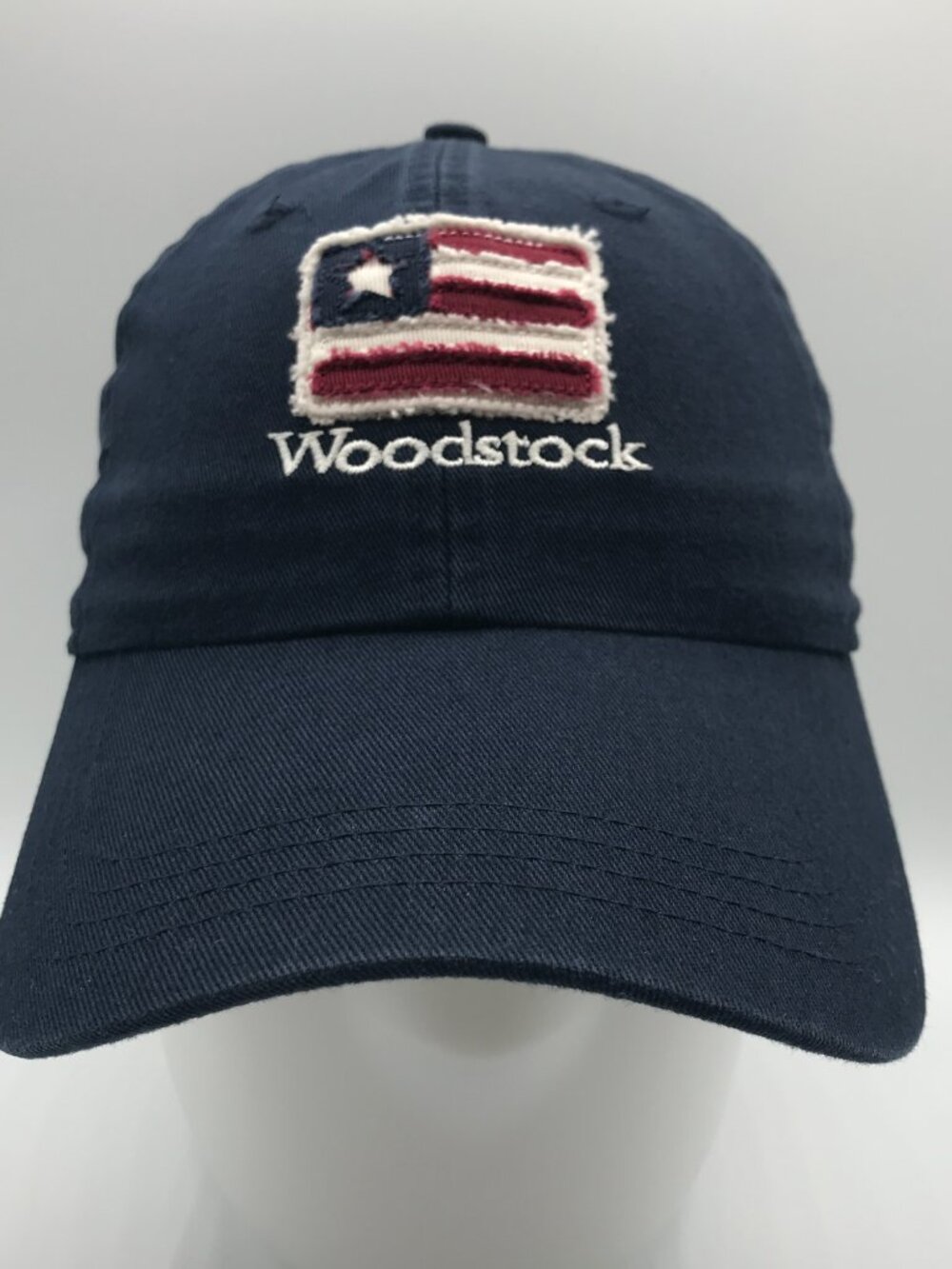 Ahead Vintage Classic Cut Adult's Blue Embroidered Woodstock Metal Buckle Hat
